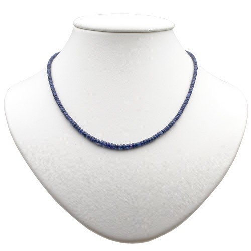 Collier aus echtem Saphir und 925 Silber