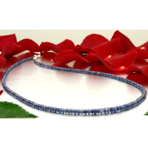 Collier aus echtem Saphir und 925 Silber