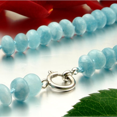 Kette aus echtem Aquamarin