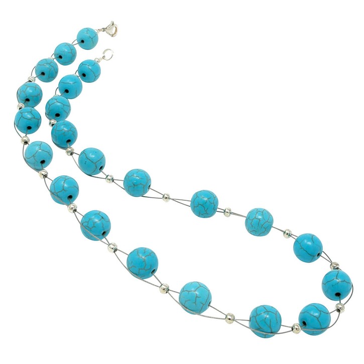 Collier aus Türkis Howlith Ø10mm