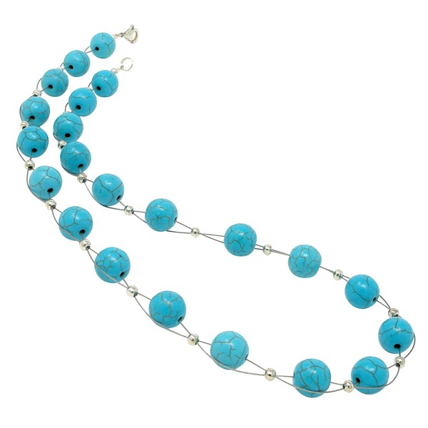 Collier aus Türkis Howlith Ø10mm