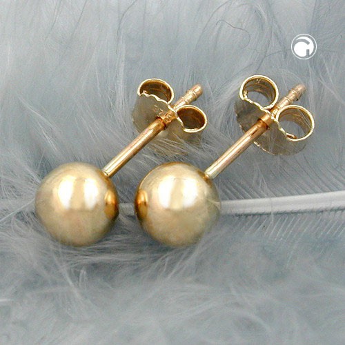 Ohrstecker Kugel ca. 5mm 375 Gelbgold