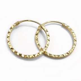 Creole Ohrringe Ohrschmuck aus 375 Gold Gelbgold diamantiert für Damen
