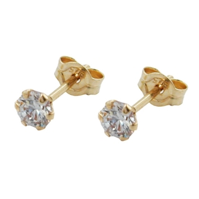 Ohrstecker Stecker mit Zirkonia 3mm 375 Gold Gelbgold Damen Goldohrstecker