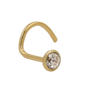 Nasenstecker Nasenpiercing mit Zirkonia aus echtem 750 Gold Gelbgold Damen