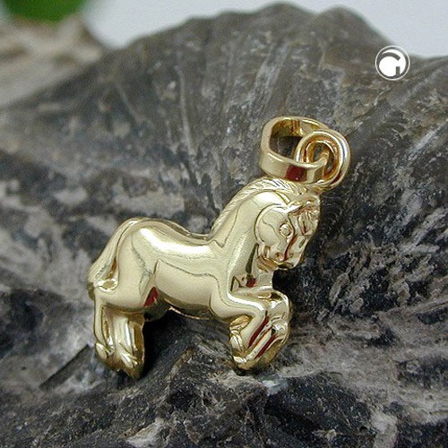 Pferd Anhänger aus 375 Gelbgold