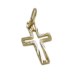 Kreuz Anhänger Kettenanhänger diamantiert aus 585 Gold Gelbgold Goldanhänger