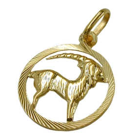 Anhänger Kettenanhänger Sternzeichen Steinbock aus 375 Gold Gelbgold Unisex