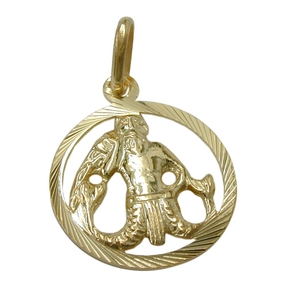 Anhänger Kettenanhänger Sternzeichen Wassermann aus 375 Gold Gelbgold Unisex