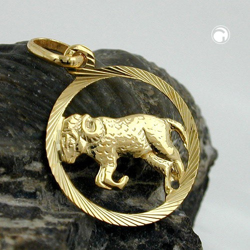 Anhänger Sternzeichen Widder 375 Gelbgold
