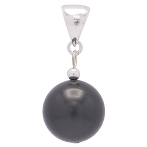 Anhänger aus Muschelkernperle & 925 Silber Ø14mm Perlenanhänger grau dunkelgrau anthrazit Damen Anhänger aus Muschelkernperle & 925 Silber Ø14mm Perlenanhänger grau dunkelgrau anthrazit Damen