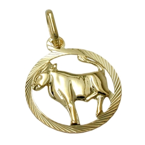 Anhänger Kettenanhänger Sternzeichen Stier aus 375 Gold Gelbgold Goldanhänger