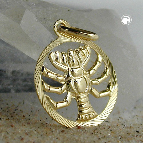 Anhänger Sternzeichen Krebs 375 Gelbgold