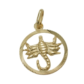 Anhänger Kettenanhänger Sternzeichen Skorpion aus 375 Gold Gelbgold Unisex
