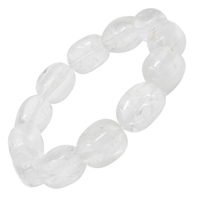 Armband aus echtem Bergkristall Armschmuck für Damen Edelsteinarmband dehnbar