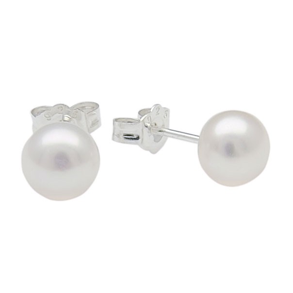 Ohrstecker aus Perlen und 925 Silber 8,5-9,0 mm