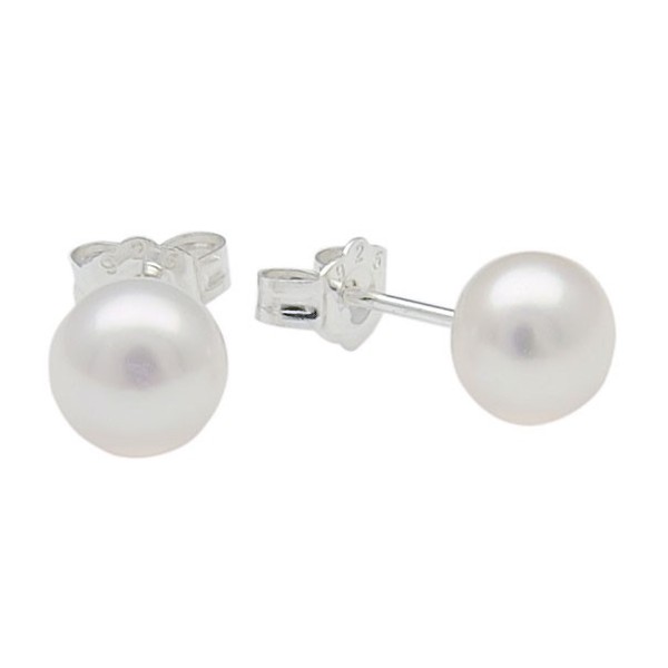 Ohrstecker aus Perlen und 925 Silber 8,5-9,0 mm