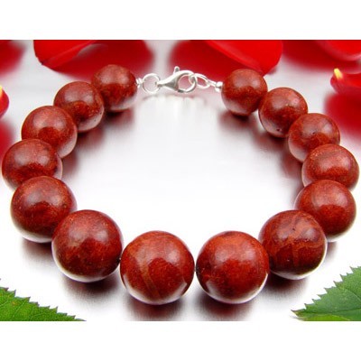 Armband aus Schaumkoralle 12mm und 925 Silber