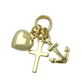Anhänger Goldanhänger Glaube Liebe Hoffnung aus 375 Gold Gelbgold Unisex