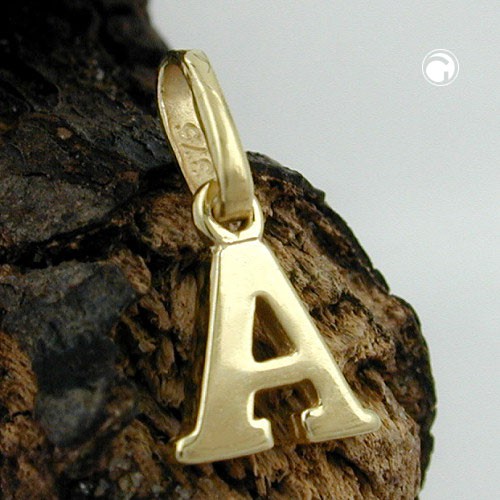 Anhänger Buchstabe A aus 375 Gelbgold