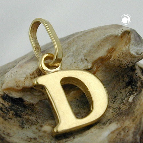 Anhänger Buchstabe D aus 375 Gelbgold