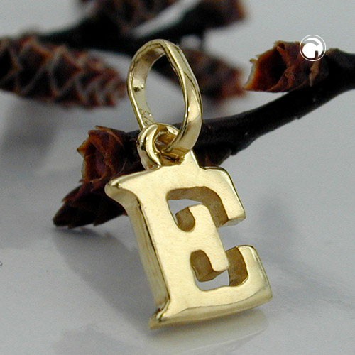 Anhänger Buchstabe E aus 375 Gelbgold