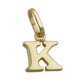 Anhänger Einhänger ' K ' Goldbuchstabe Buchstabe aus 375 Gold Gelbgold Unisex