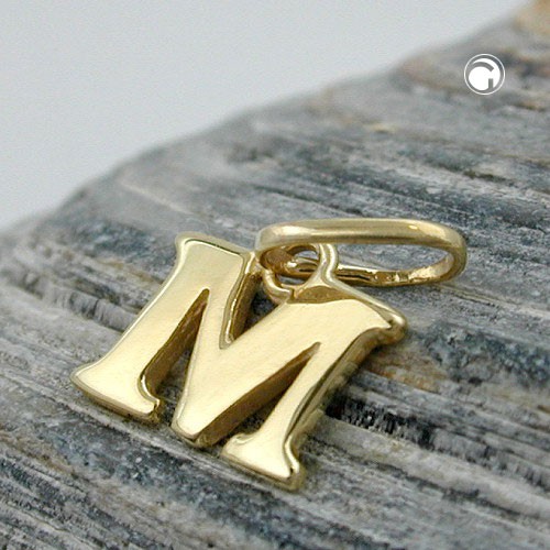 Anhänger Buchstabe M aus 375 Gelbgold
