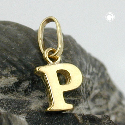 Anhänger Buchstabe P aus 375 Gelbgold