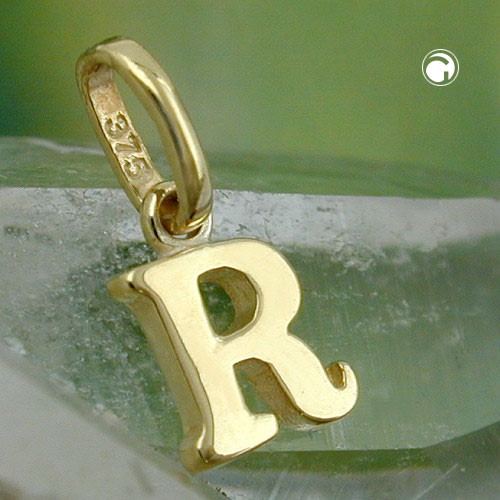 Anhänger Buchstabe R aus 375 Gelbgold