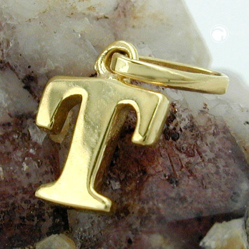 Anhänger Buchstabe T aus 375 Gelbgold