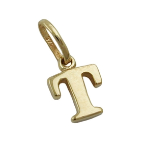 Anhänger Einhänger ' T ' Goldbuchstabe Buchstabe aus 375 Gold Gelbgold Unisex