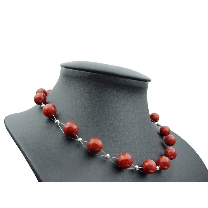 Kette aus Koralle und 925 Silber