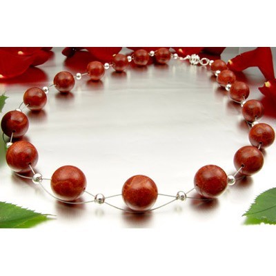 Kette aus Koralle und 925 Silber
