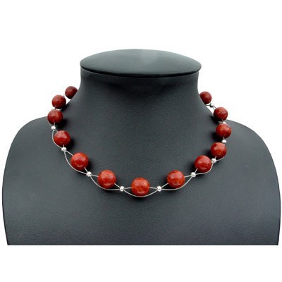 Kette aus Koralle und 925 Silber