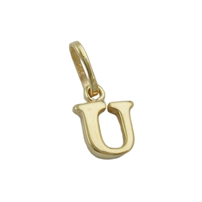 Anhänger Einhänger ' U ' Goldbuchstabe Buchstabe aus 375 Gold Gelbgold Unisex
