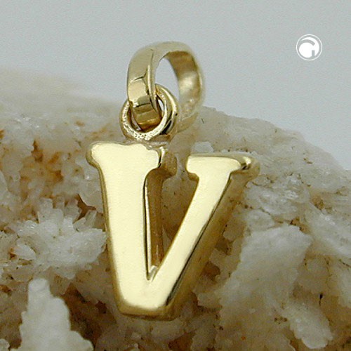 Anhänger Buchstabe V aus 375 Gelbgold