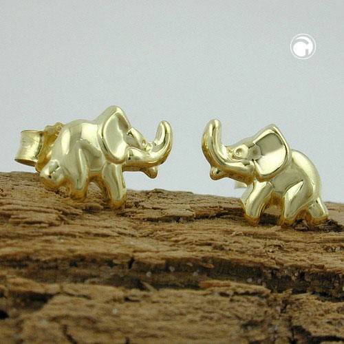 Stecker Ohrstecker Elefanten 375 Gelbgold