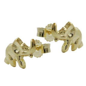 Paar Stecker Ohrstecker Elefant Elefanten 375 Gold Gelbgold glänzend Damen Paar Stecker Ohrstecker Elefant Elefanten 375 Gold Gelbgold glänzend Damen