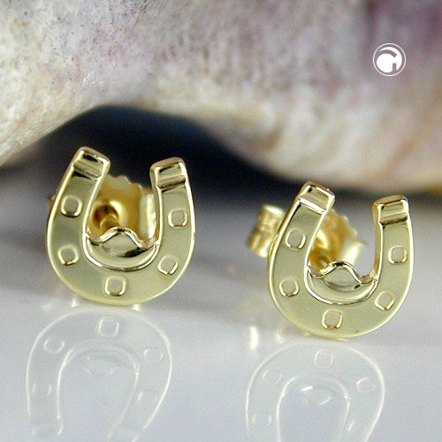 Ohrstecker Hufeisen aus 375 Gelbgold