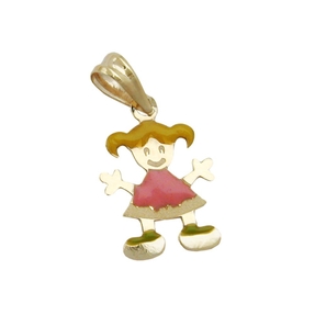 Anhänger Kettenanhänger Mädchen multicolor 375 Gelbgold bunt für Kinder