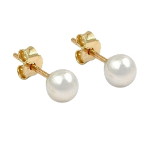 Ohrstecker Stecker Perlenohrstecker Süßwasserperle Perle 375 Gelbgold Damen