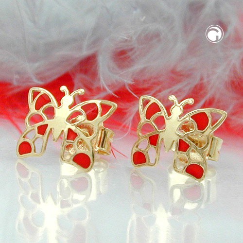 Ohrringe Ohrstecker Schmetterling 375 Gelbgold