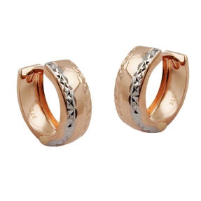 Creole Creolen Goldcreolen 375 Rotgold teilrhodiniert bicolor diamantiert Damen Creole Creolen Goldcreolen 375 Rotgold teilrhodiniert bicolor diamantiert Damen