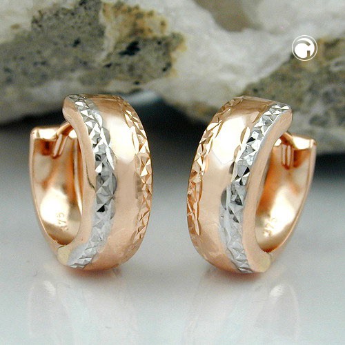 Creolen aus 375 Rotgold Weißgold bicolor