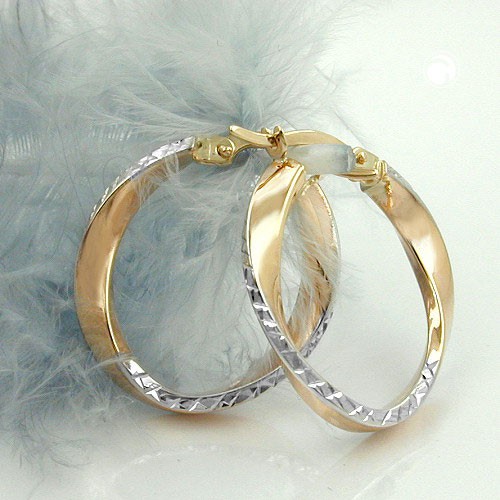 Creolen aus 375 Gelbgold rhodiniert oval