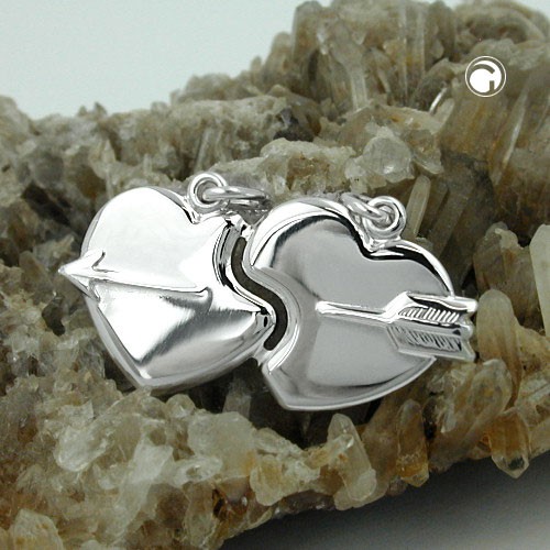 Herzen mit Pfeil Anhänger zum Teilen 925 Silber