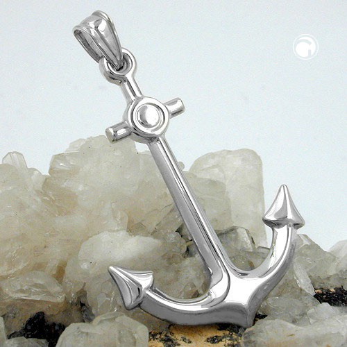Anhänger Anker aus 925 Silber rhodiniert