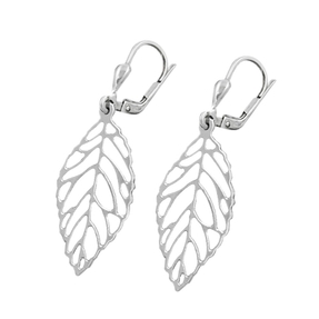 Brisur Ohrhänger Ohrringe Blatt Blätter 925 Silber durchbrochen für Damen