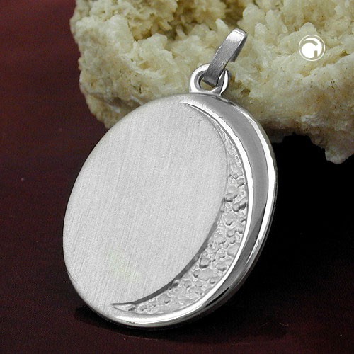 Gravurplatte aus echtem 925 Silber oval